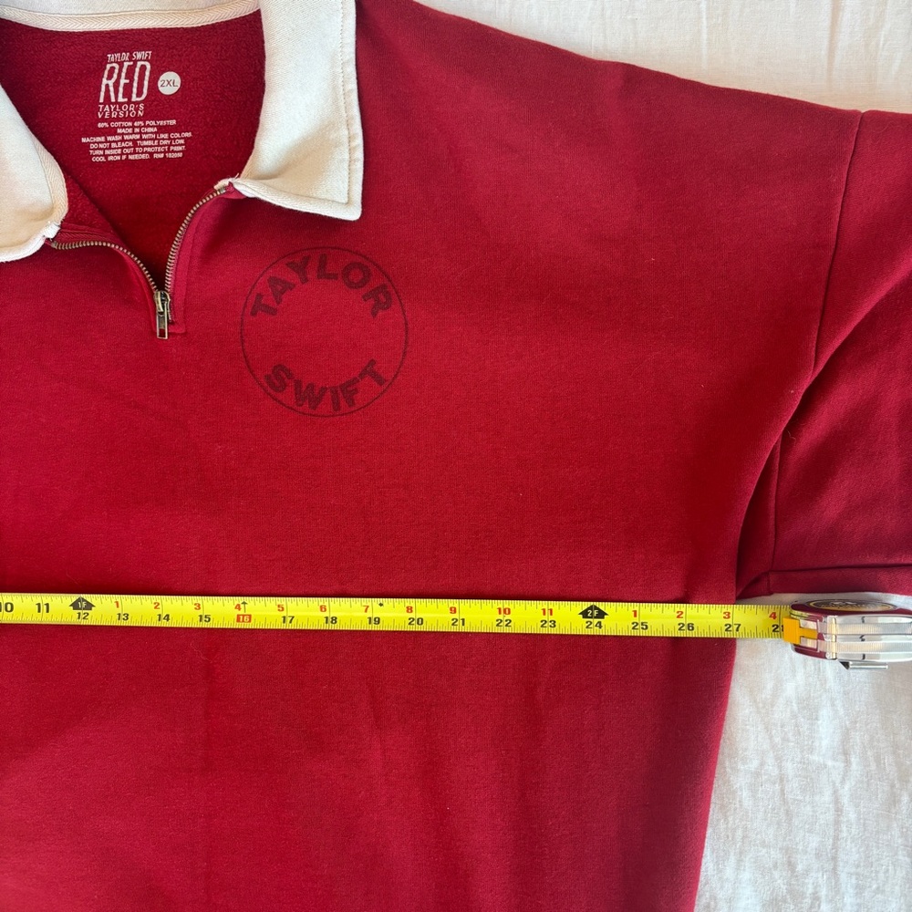 Taylor Swift “Taylor’s Version” RED Quarter-Zip Polo Sweater, L-XXL fit - Picture 12 of 13